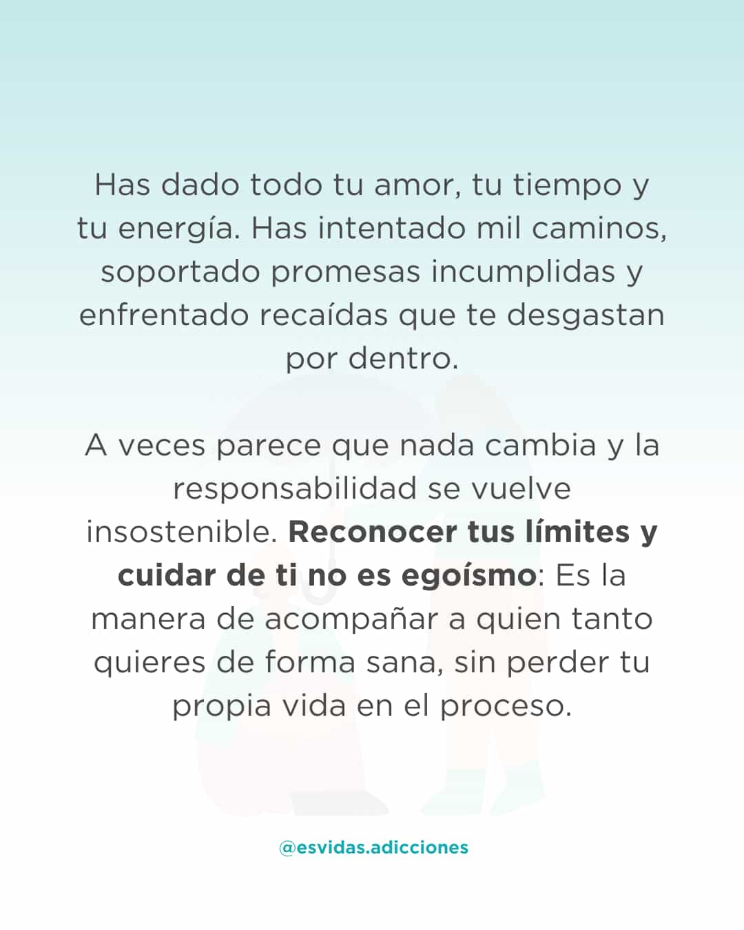 Autocuidado y límites al acompañar a un adicto | Esvidas Autocuidado y límites al acompañar a un adicto