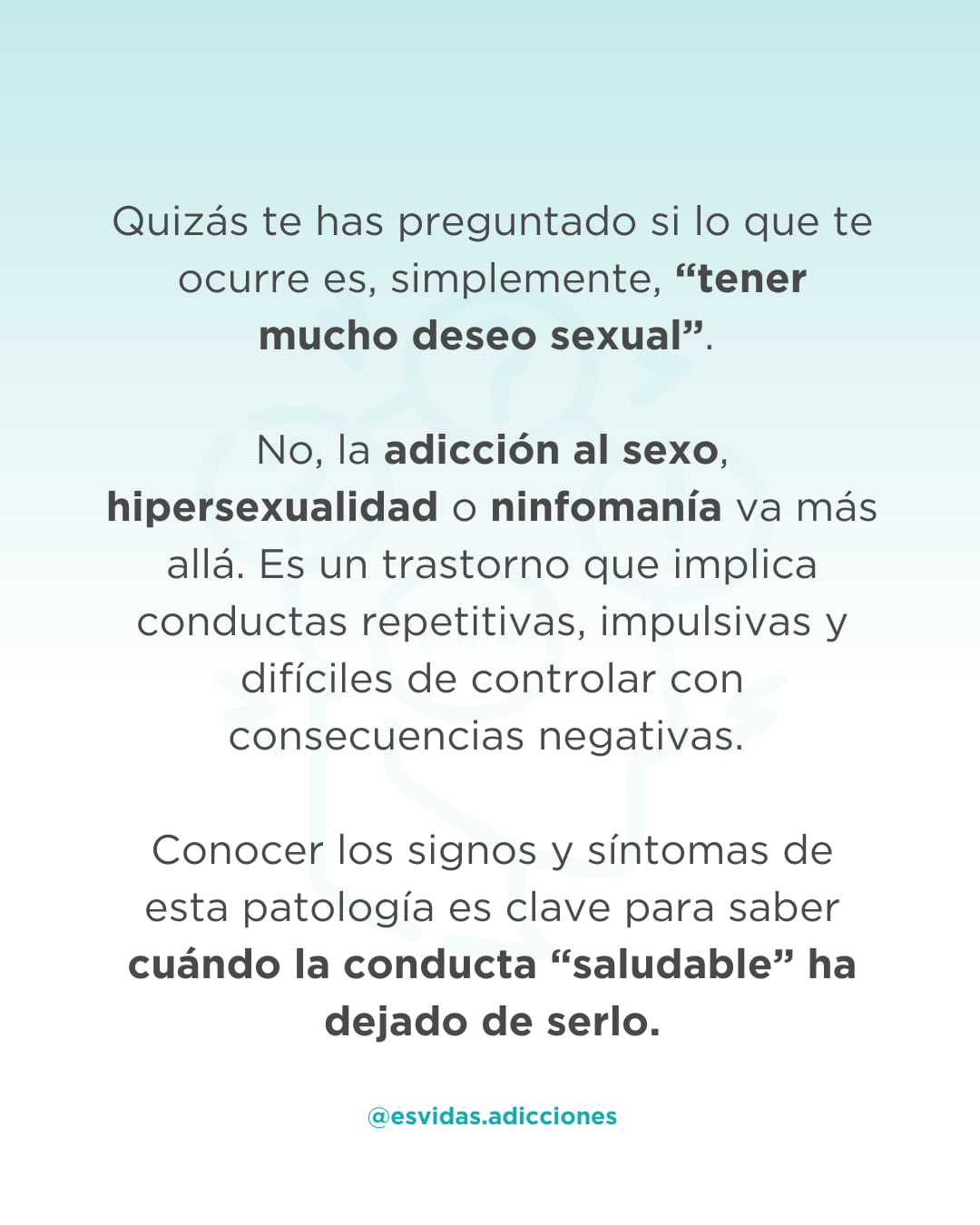 ¿Qué es la adicción al sexo? Signos y síntomas a tener en cuenta | Esvidas ¿Qué es la adicción al sexo? Signos y síntomas a tener en cuenta